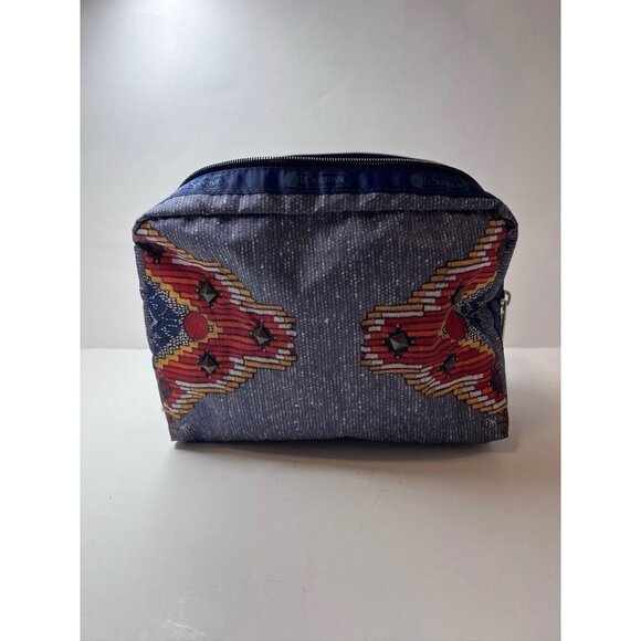 LeSportsac Cosmetic Bag Zipper Pouch Geometric Studded Travel - Picture 1 of 9